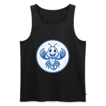 Craw bleu kawaii dessin animé personnage Clipart animal de compagnie - Débardeur bio Premium Homme - noir - Devant - Michal (187cm)