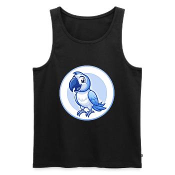 Papagei Blau Kawaii Cartoon Figur Clipart Haustier - Männer Premium Bio Tank Top - Schwarz - Vorne - AI Model Male 178 light (178cm)