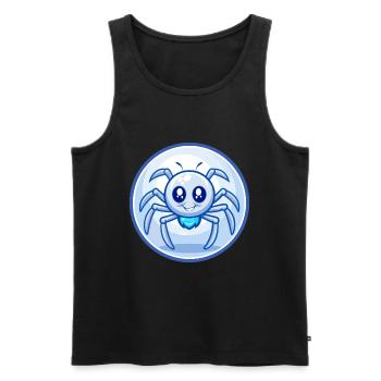 araignée bleu kawaii dessin animé personnage clipart animal de compagnie - Débardeur bio Premium Homme - noir - Devant - Michal (187cm)