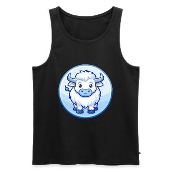 Yak Blue Cute Kawaii Cartoon Character Clipart Pet - Men's Premium Organic Tank Top - black - Front - AI Model Male 178 light (178cm)