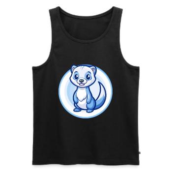Frettchen Blau Kawaii Cartoon Figur Clipart Haustier - Männer Premium Bio Tank Top - Schwarz - Vorne - Michal (187cm)