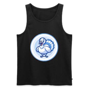 Turquie Bleu Kawaii Dessin Animé Personnage Clipart Animal de compagnie - Débardeur bio Premium Homme - noir - Devant - Michal (187cm)