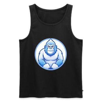 Gorille bleu kawaii dessin animé personnage clipart animal de compagnie - Débardeur bio Premium Homme - noir - Devant - Michal (187cm)