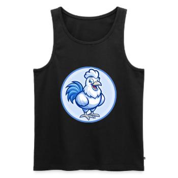 Rooster Blue Kawaii Cartoon Character Clipart Pet - Men's Premium Organic Tank Top - black - Front - Michal (187cm)
