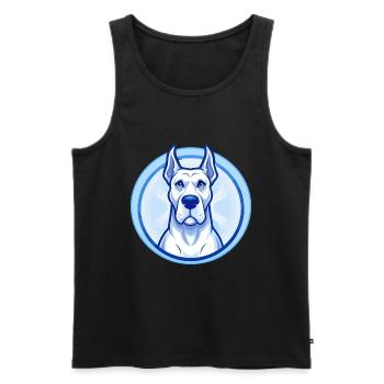 Dogue Allemand Chien Bleu Kawaii Dessin Animé Personnage Animal de compagnie - Débardeur bio Premium Homme - noir - Devant - Michal (187cm)