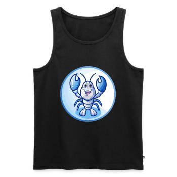 Lobster Blue Kawaii Cartoon Character Clipart Pet - Men's Premium Organic Tank Top - black - Front - Michal (187cm)