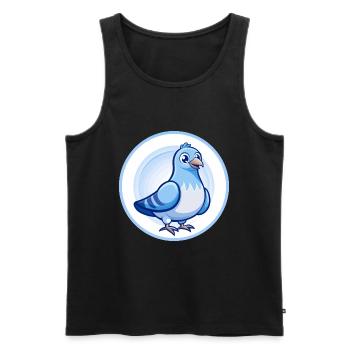 Taube Blau Kawaii Cartoon Charakter Clipart Haustier - Männer Premium Bio Tank Top - Schwarz - Vorne - AI Model Male 178 light (178cm)