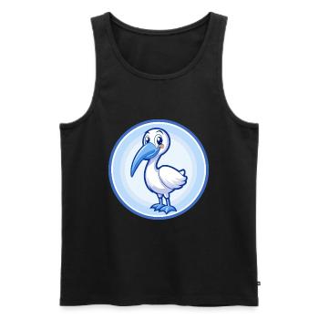 Ibis Blue Kawaii Cartoon Character Clipart Pet - Men's Premium Organic Tank Top - black - Front - AI Model Male 178 light (178cm)