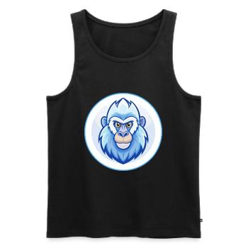 Mandrill Blau Kawaii Cartoon Figur Clipart Haustier - Männer Premium Bio Tank Top - Schwarz - Vorne - Michal (187cm)