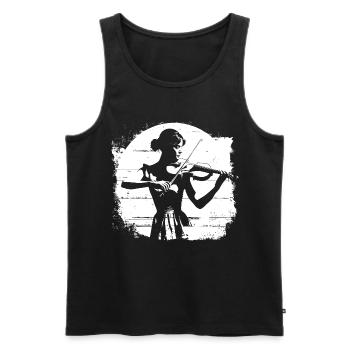 Violons Femme Dessin - Débardeur bio Premium Homme - noir - Devant - AI Model Male 178 light (178cm)