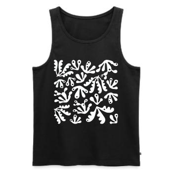 Abstrait Corail L Blanc - Débardeur bio Premium Homme - noir - Devant - Michal (187cm)