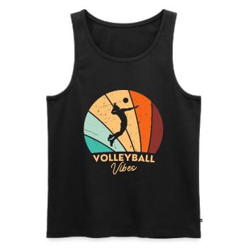 Volleyball Vintage Retro Volleyball Player - Men's Premium Organic Tank Top - black - Front - Michal (187cm)