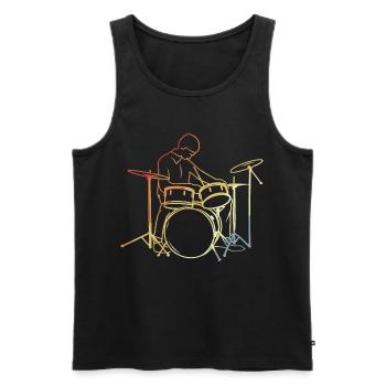 Batteur Look Vintage - Débardeur bio Premium Homme - noir - Devant - Michal (187cm)