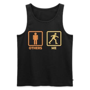 Rollschuhläufer Strichmännchen - Männer Premium Bio Tank Top - Schwarz - Vorne - Michal (187cm)