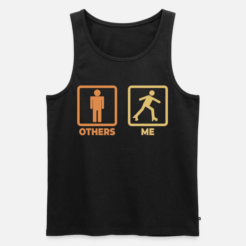 Rollschuhläufer Strichmännchen - Männer Premium Bio Tank Top - Schwarz