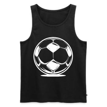 Football - Débardeur bio Premium Homme - noir - Devant - AI Model Male 178 light (178cm)