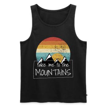 Wandern Wanderungen - Männer Premium Bio Tank Top - Schwarz - Vorne - AI Model Male 178 light (178cm)