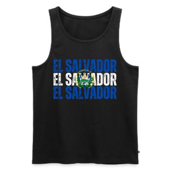 Drapeau du Salvador, fierté salvadorienne - Débardeur bio Premium Homme - noir - Devant - Michal (187cm)