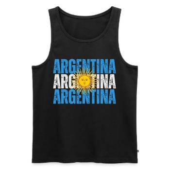 Flagge von Argentinien, Argentinischer Stolz - Männer Premium Bio Tank Top - Schwarz - Vorne - AI Model Male 178 light (178cm)