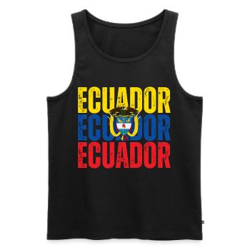Drapeau de l’Équateur, fierté équatorienne - Débardeur bio Premium Homme - noir - Devant - Michal (187cm)