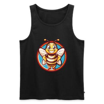 Bee Cute Funny Kawaii Cartoon Clipart Animal Pet - Men's Premium Organic Tank Top - black - Front - Michal (187cm)