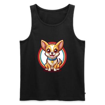 Chihuahua Dog Funny Kawaii Cartoon Clipart Animal - Men's Premium Organic Tank Top - black - Front - Michal (187cm)