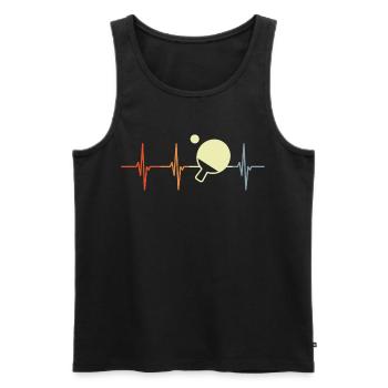 Table Tennis Heartbeat Retro - Men's Premium Organic Tank Top - black - Front - Michal (187cm)