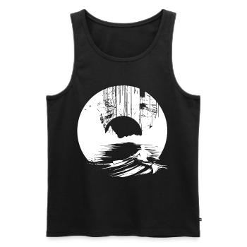 Dessin d’aviron - Débardeur bio Premium Homme - noir - Devant - AI Model Male 178 light (178cm)