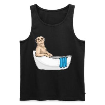Erdmännchen Baden Badewanne - Männer Premium Bio Tank Top - Schwarz - Vorne - Michal (187cm)
