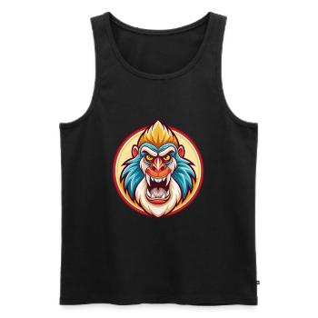 Mandrill Lustige Kawaii Cartoon Clipart Tier Haustier - Männer Premium Bio Tank Top - Schwarz - Vorne - Michal (187cm)