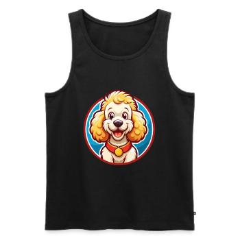 Pudel Hund Lustig Kawaii Cartoon Clipart Tier Haustier - Männer Premium Bio Tank Top - Schwarz - Vorne - Michal (187cm)