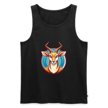 Impala Lustige Kawaii Cartoon Clipart Tier Haustier - Männer Premium Bio Tank Top - Schwarz - Vorne - Michal (187cm)