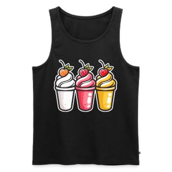 Eiscreme Becher - Männer Premium Bio Tank Top - Schwarz - Vorne - Michal (187cm)