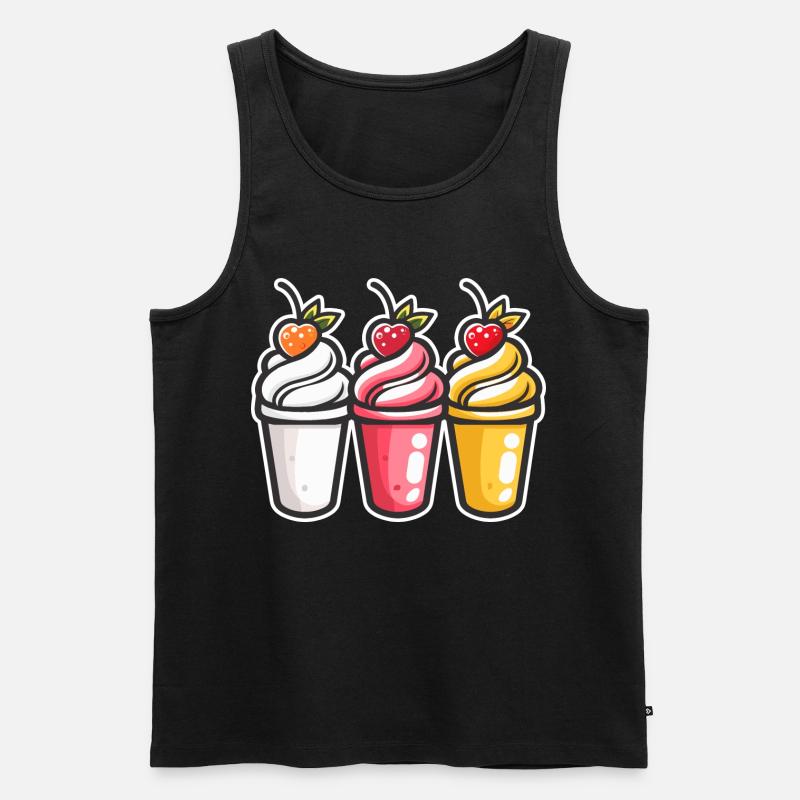 Eiscreme Becher - Männer Premium Bio Tank Top - Schwarz