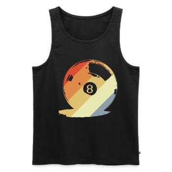 Retro Billardkugel Grafik - Männer Premium Bio Tank Top - Schwarz - Vorne - AI Model Male 178 light (178cm)