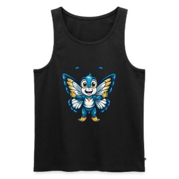 papillon cool kawaii dessin animé personnage clipart - Débardeur bio Premium Homme - noir - Devant - Michal (187cm)