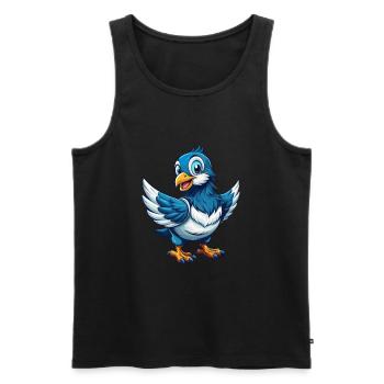 Dove Cool Kawaii Cartoon Character Clipart - Men's Premium Organic Tank Top - black - Front - Michal (187cm)