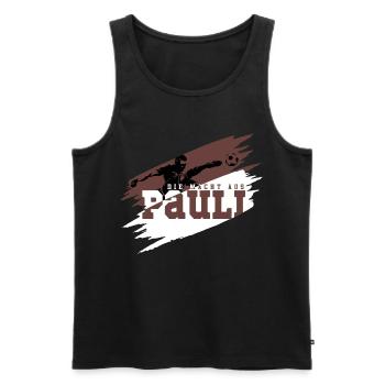 Fans de football Pauli La puissance du nord - Débardeur bio Premium Homme - noir - Devant - AI Model Male 178 light (178cm)