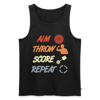 Darts Motivation - Men's Premium Organic Tank Top - black - Front - AI Model Male 178 light (178cm)