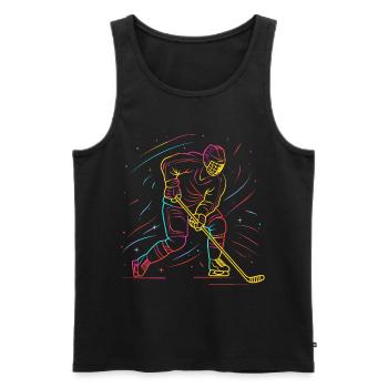 Ice Hockey Player Line Art - Men's Premium Organic Tank Top - black - Front - Michal (187cm)