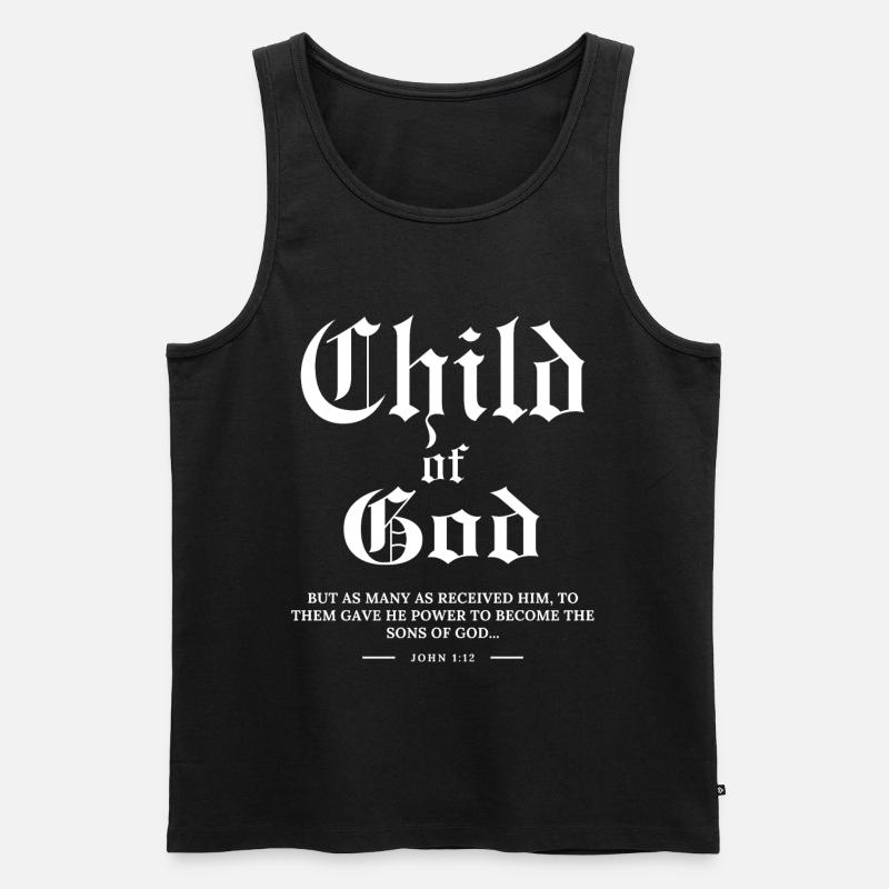 Ich bin ein Kind Gottes - Männer Premium Bio Tank Top - Schwarz
