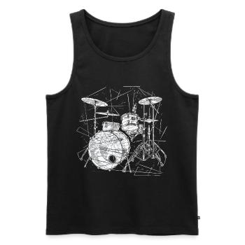 Drums Graphics - Men's Premium Organic Tank Top - black - Front - Michal (187cm)