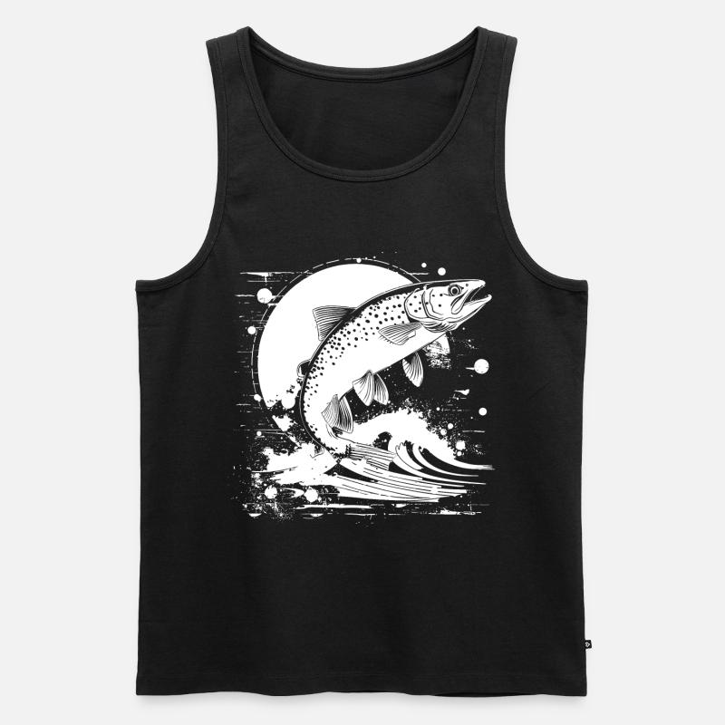 Fischerei Grafik - Männer Premium Bio Tank Top - Schwarz
