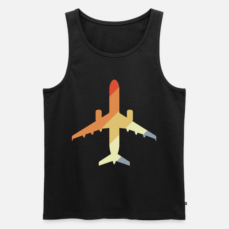 Flugzeug Retro - Männer Premium Bio Tank Top - Schwarz