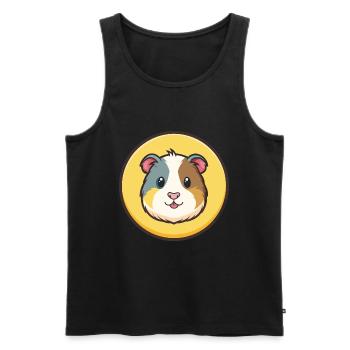 Meerschweinchen Kawaii Cartoon Figur Tier Gesicht - Männer Premium Bio Tank Top - Schwarz - Vorne - AI Model Male 178 light (178cm)