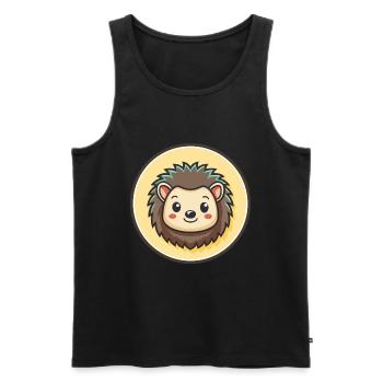 Igel Kawaii Cartoon Figur Tier Haustier Gesicht - Männer Premium Bio Tank Top - Schwarz - Vorne - AI Model Male 178 light (178cm)
