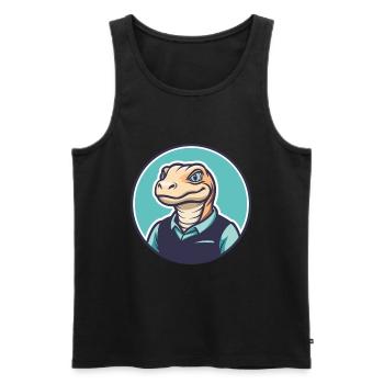 Komodo Kawaii Cartoon Character Animal Pet Face - Men's Premium Organic Tank Top - black - Front - Michal (187cm)