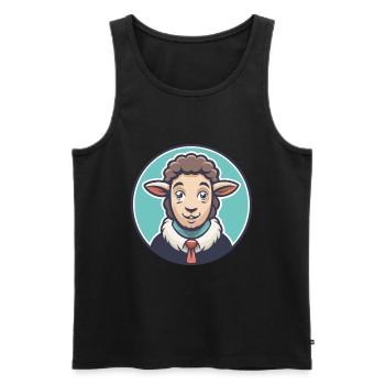 mouton kawaii dessin animé personnage animal visage d’animal - Débardeur bio Premium Homme - noir - Devant - Michal (187cm)