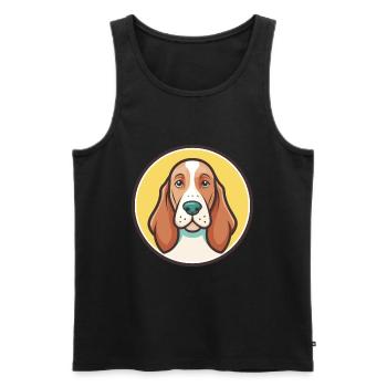 Basset Fauve De Bretagne Hunderasse Cartoon Kawaii - Männer Premium Bio Tank Top - Schwarz - Vorne - Michal (187cm)