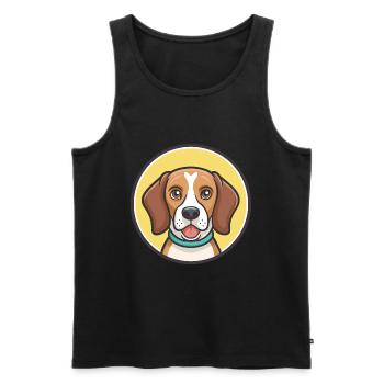 Beagle Harrier Hunderasse Cartoon Kawaii Clipart - Männer Premium Bio Tank Top - Schwarz - Vorne - AI Model Male 178 light (178cm)